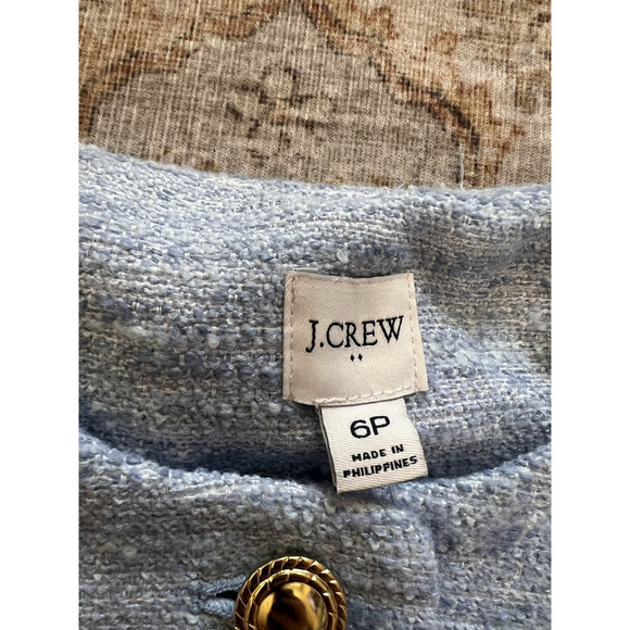 J Crew Tweed Lady Jacket Long Sleeve Gold Buttons Womens Size 6P NWT - Picture 4 of 10